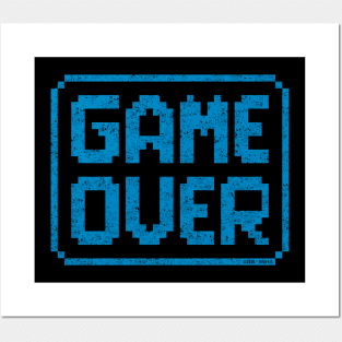 GAME OVER (Blue Worn) Posters and Art